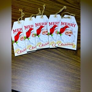 Christmas ornaments or package tags Set of 5 
6” tall 3”